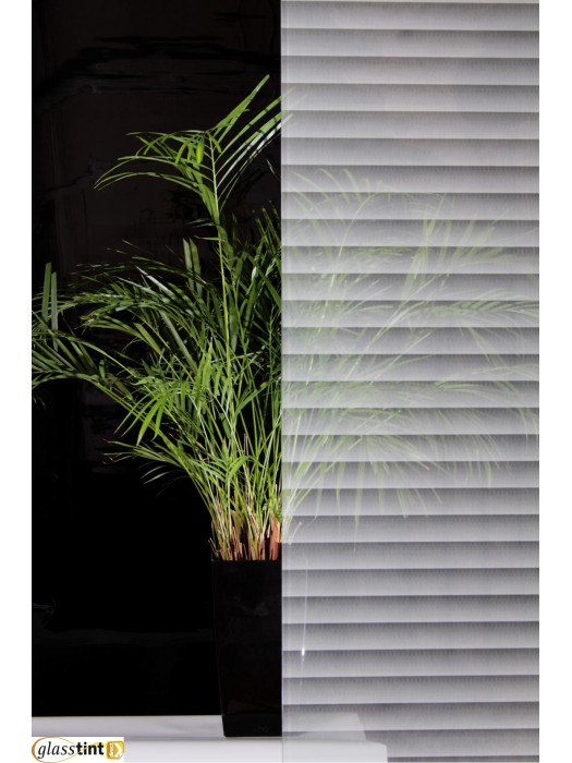 Designer & Patterned - Transparent Screened White Stripes - GlassTintDirect
